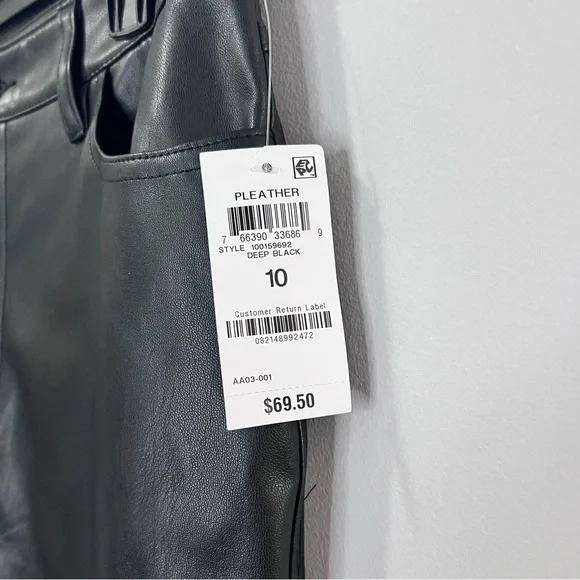 I.N.C International Concepts Women Size 10 Faux Leather Straight Leg Pants Black - Picture 5 of 9